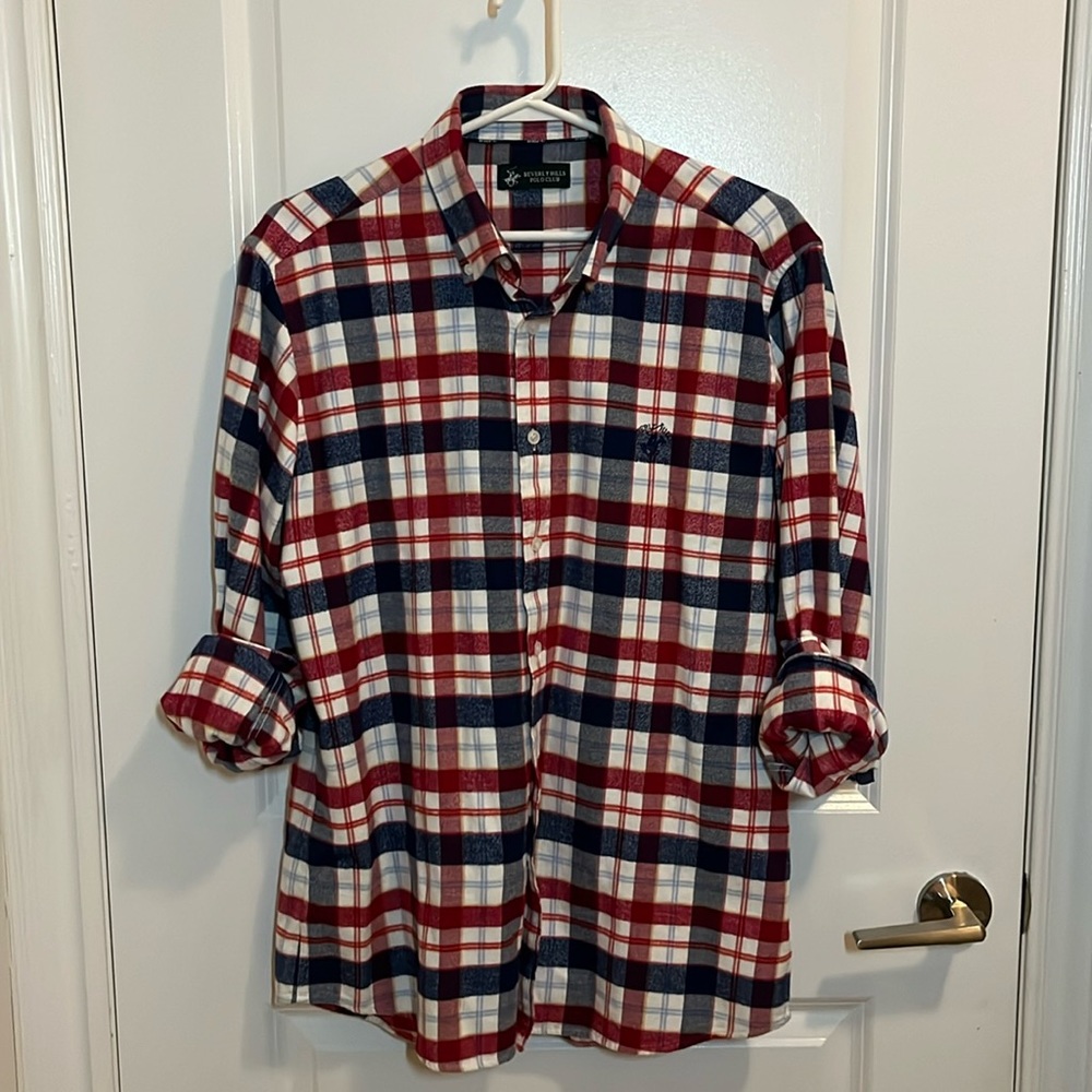 Beverly Hills Polo Club men’s flannel shirt 100% cotton